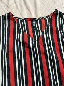 Striped V-Neck Blouse