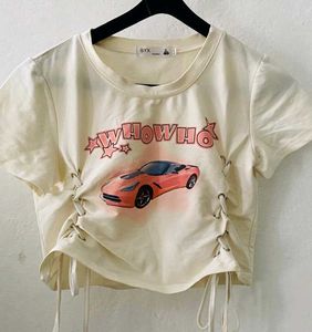 Cute Car Graphic Cropped Tee