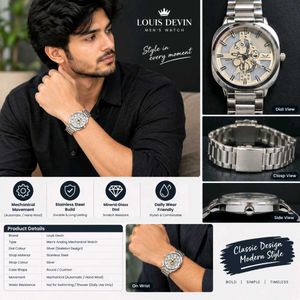 Louis Devin Men's Analog Mechanical Watch