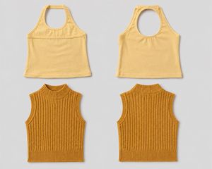 Yellow Ribbed Tank Tops (set of 2)