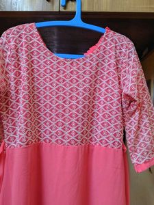 XXL Elegant Peach Ethnic Gown
