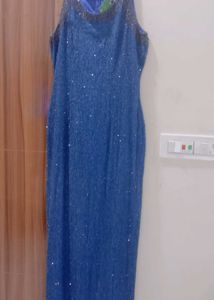 Sparkling Blue Ethnic Gown