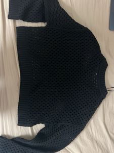 black knit pullover