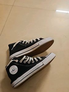 Black High-Top Converse Style Sneakers