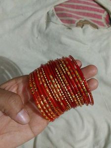 Beautiful Red &amp; Gold Bangle