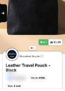 Leather Travel Pouch - Black