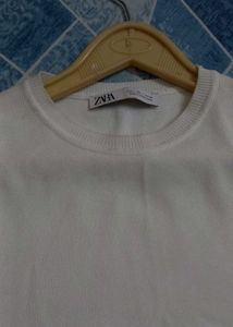 Zara White Cropped Tank