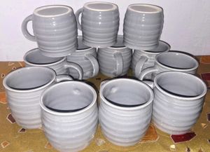 Set of Grey Ceramic Mugs