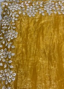 Elegant Yellow Embroidered Saree