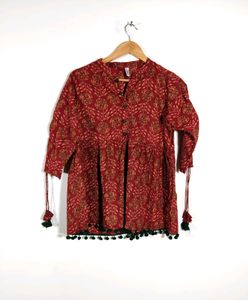 Maroon Printed Casual Top (Women)