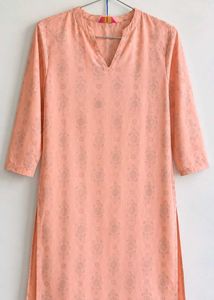 Peach Printed Kurta