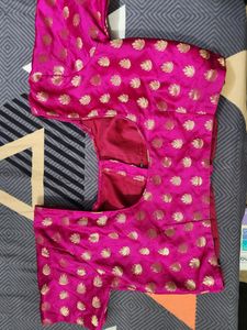 Magenta Gold Blouse For Saree