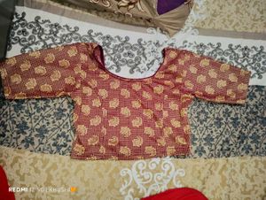 Maroon &amp; Gold Brocade Blouse