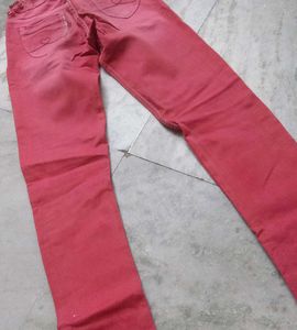 Girls Pink Denim Jeans