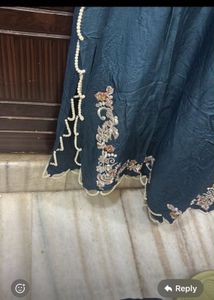 Embroidered Teal Kurta Set