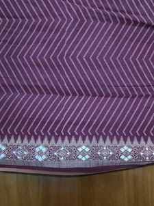 Elegant Maroon Saree with Chevron Pattern