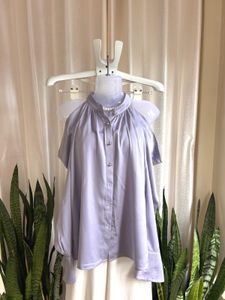 Imported lavender Cold Shoulder Blouse