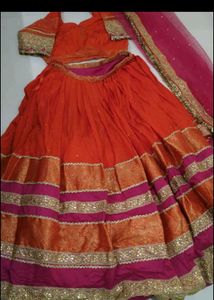 Stunning Orange &amp; Pink Lehenga Choli