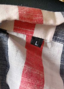 Striped Short Sleeve Shirt Dress