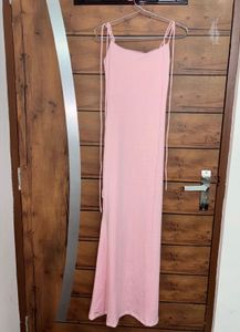Elegant Light Pink Spaghetti Strap Dress