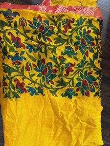 Vibrant Floral Print Saree with blouse