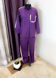 LACE DETAILED PURPLE CORDSET