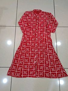 Red &amp; White Patterned Dress