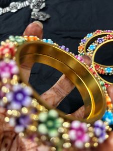 Vibrant Floral Bangle Set