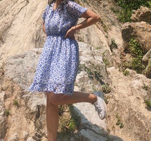 Blue floral dress