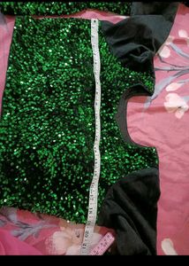 Sparkling Green Sequin Lehenga Choli Set