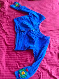 Royal Blue handmade work Blouse