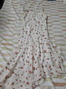 White Floral Midi Dress