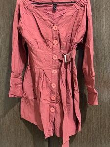 Chic Button-Up Belted Dress