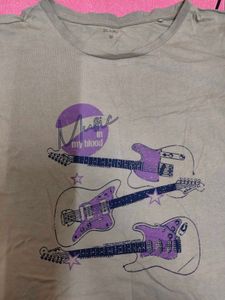 Cool Guitar Print T-Shirt