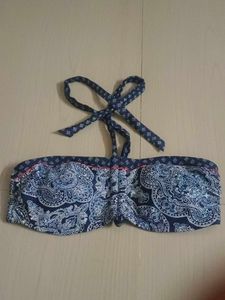 Stylish Blue Paisley Bikini Top