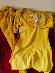 Beautiful Yellow Kurta Set chudidar model styl