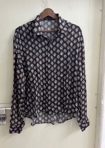 Stylish Printed Black Shirt size:M(Brand new )