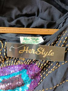 Navy Blue Kaftan with Peacock Design