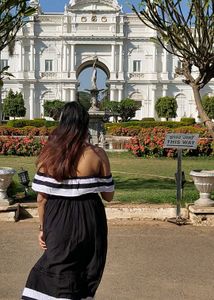 Chic Black &amp; White Off-Shoulder Maxi Dress