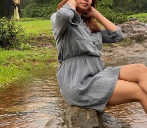 Grey Shirt Denim Dress Brand GAP