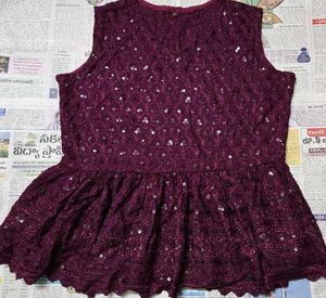 Sparkly Wine Colored Crop Top