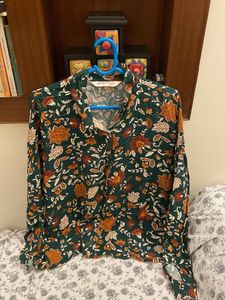 Beautiful Boho Floral Print Button-Up Shirt