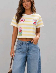 Trendy Striped Crop Top