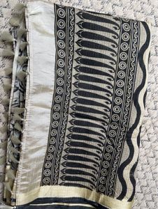 Stylish Black and White Saree