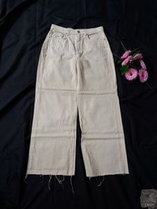 Light Beige Wide Leg Jeans