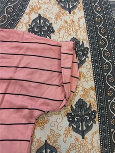 Pink Striped T-Shirt with Floral Print
