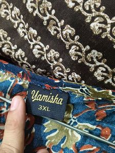 printed cotton blend kurta set
