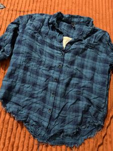 Blue Plaid Long Sleeve Shirt