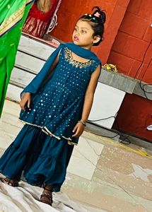 Beautiful Teal Kurta Set for Girls