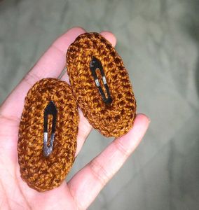 Handmade Crochet Flower Hair Clips 2
